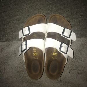 White Birkenstocks BARELY USED!!